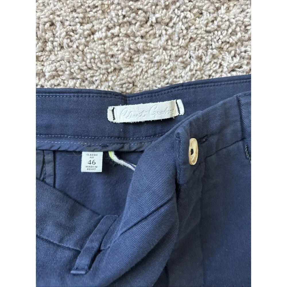 New Robert Graham Navy Chino Short Paisley Lining Assorted Men Classic Size 46